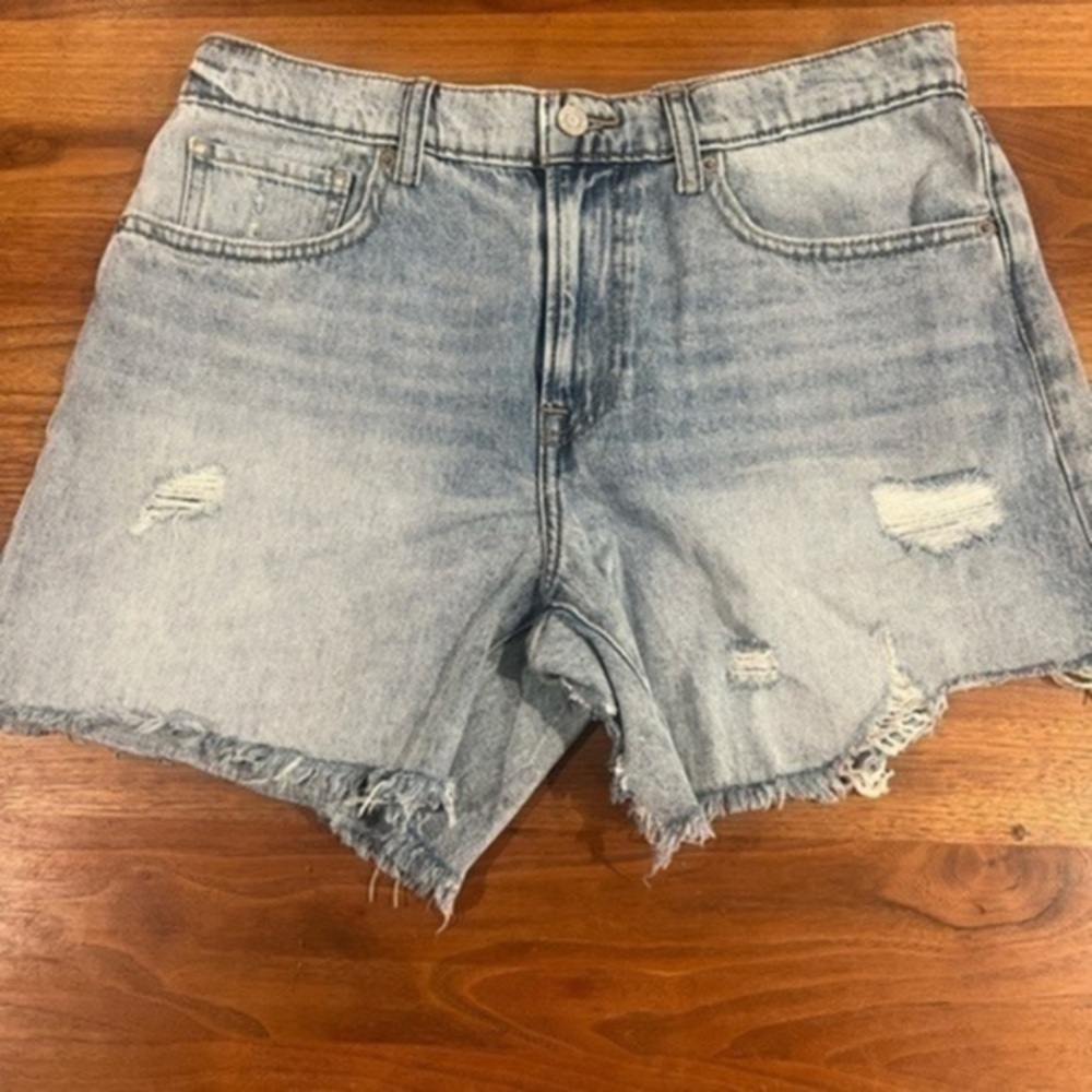 LUCKY BRAND Mid Rise Cut Off Jeans Shorts Women's,  Size 8/29 distressed
